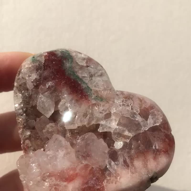 巴西 Pink Amethyst 紫粉晶心心 水晶  開口笑 盆景 crystal 擺設 - 擺飾/家飾品 - 水晶 粉紅色