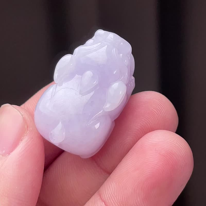 冰糯紫羅蘭翡翠貔貅 | 天然緬甸玉翡翠A貨 - 其他 - 玉石 紫色