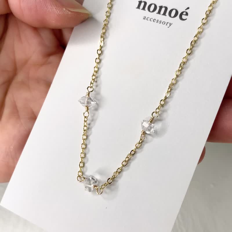 14kgf] Herkimer diamond necklace - Shop nonoe-accessory Made in