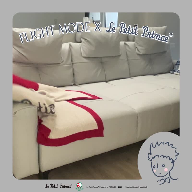 Little Prince knitted cotton sofa blanket 120X160cm - Blankets & Throws - Cotton & Hemp 