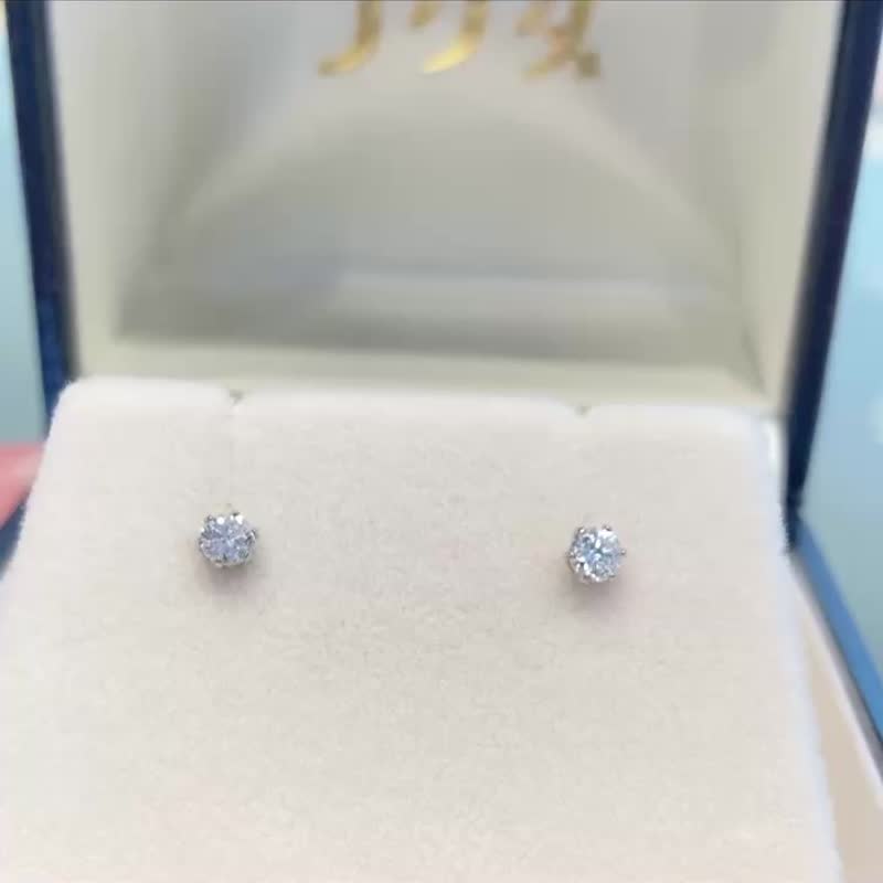 天然真鑽 鑽石耳環 platinum 日本製造 - 耳環/耳夾 - 鑽石 