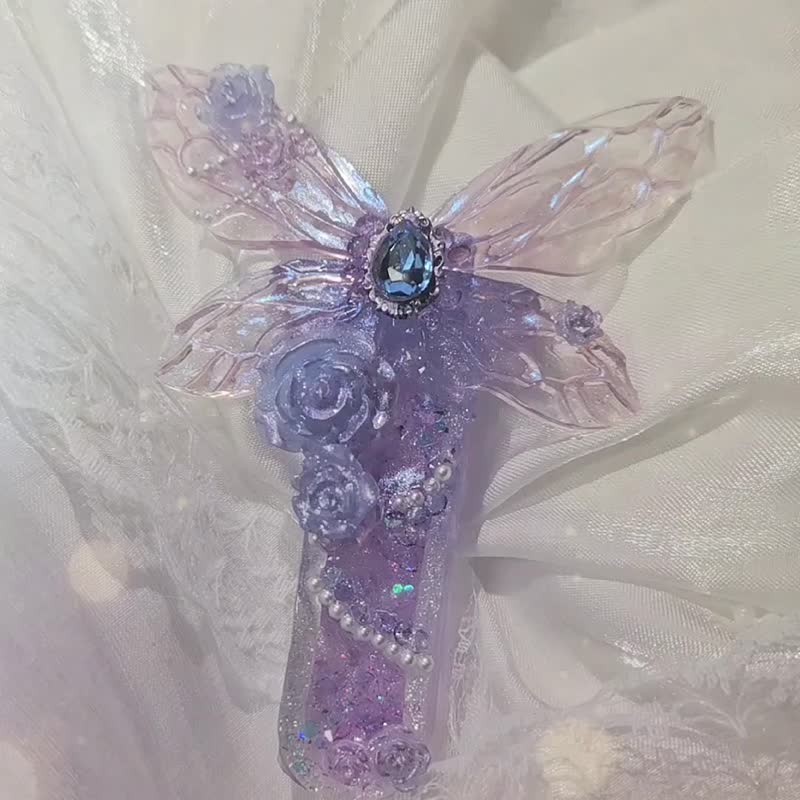 幻海夢蝶系列-幻蝶幽夢 手工滴膠流沙吊飾 - 吊飾/掛飾 - 樹脂 紫色