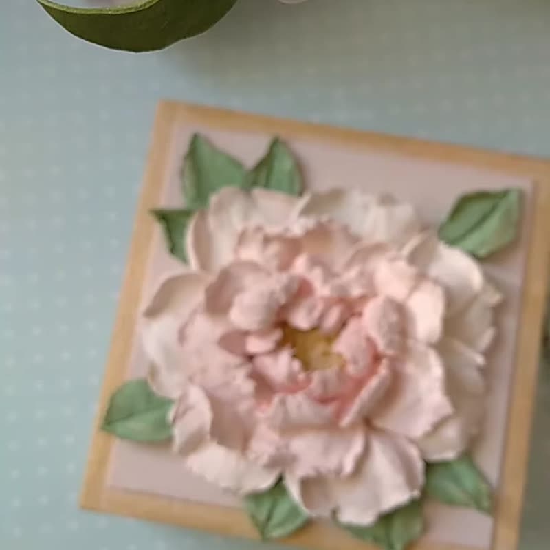 情人节礼物 珠寶盒Valentine's Day Gift Small jewelry box with peony for woman Trinket box - 居家收納/收納盒/儲物盒 - 木頭 粉紅色
