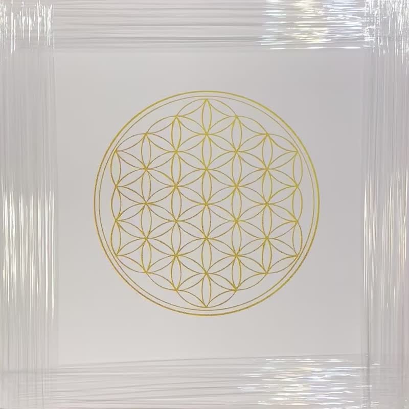 金蛇吉祥喜悅禪生命之花曼陀羅美好的祝福古老正能量神聖幾何圖騰 - 海報/掛畫/掛布 - 棉．麻 金色