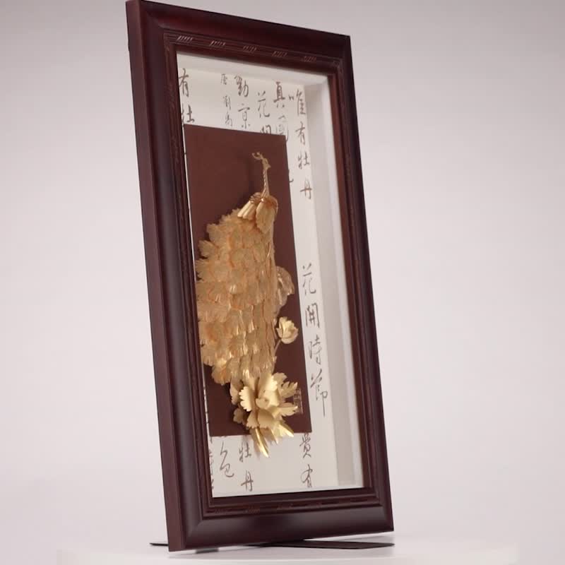 入宅禮物、退休禮物、生日禮物、開運禮物│花開富貴│畢業禮物 - 海報/掛畫/掛布 - 24k 金 金色