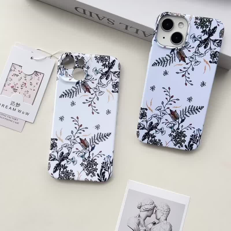 Flower language. Dream-making original mobile phone case illustrations suitable for iPhone15max 14plus13 12 - Phone Cases - Other Materials 