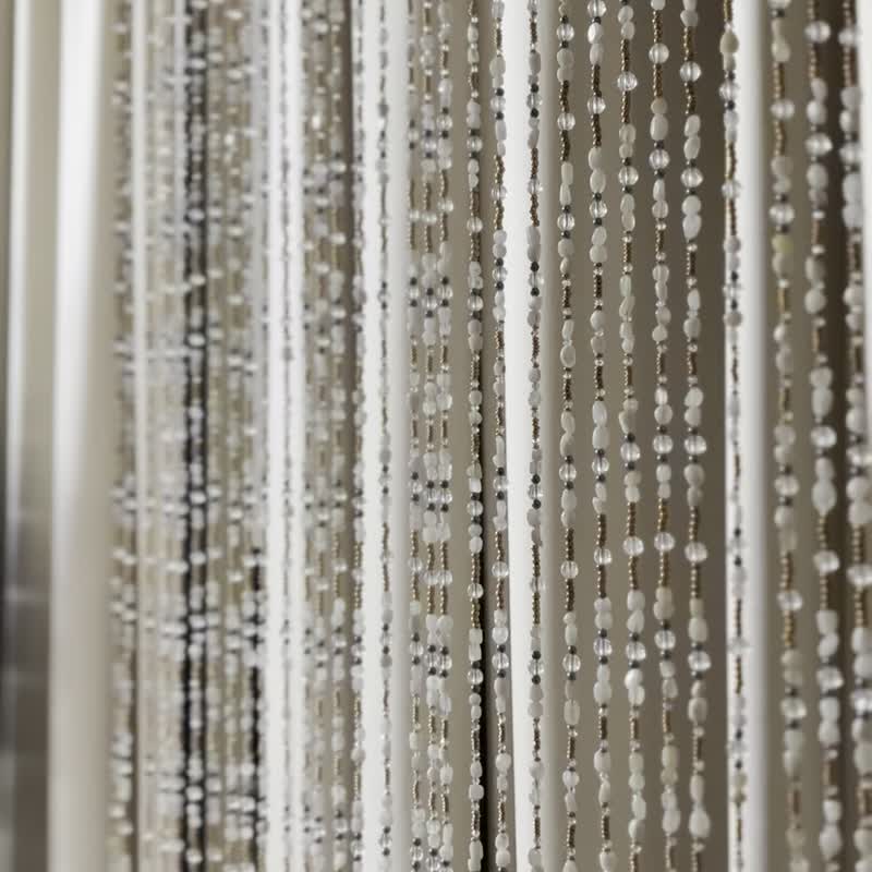 Custom | White Moonlight | Make an appointment to visit Natural White Moonlight Ice Cracked White Crystal Bead Curtain Titanium Hertz - Doorway Curtains & Door Signs - Crystal White