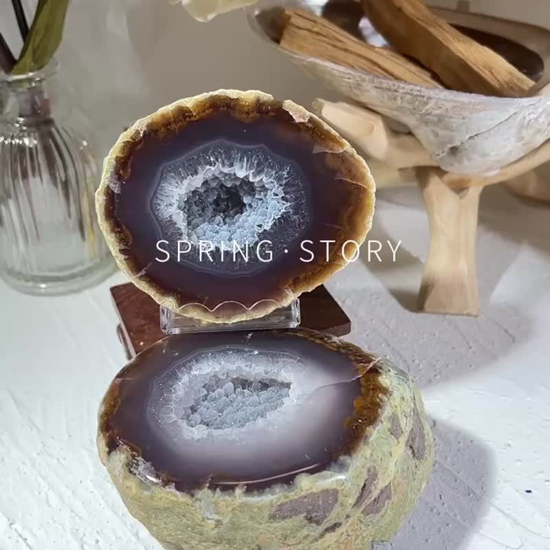 Crystal Agate Treasure Pot, Rare Gummy Style, Purple Agate Edge, Attract Wealth - Items for Display - Crystal 