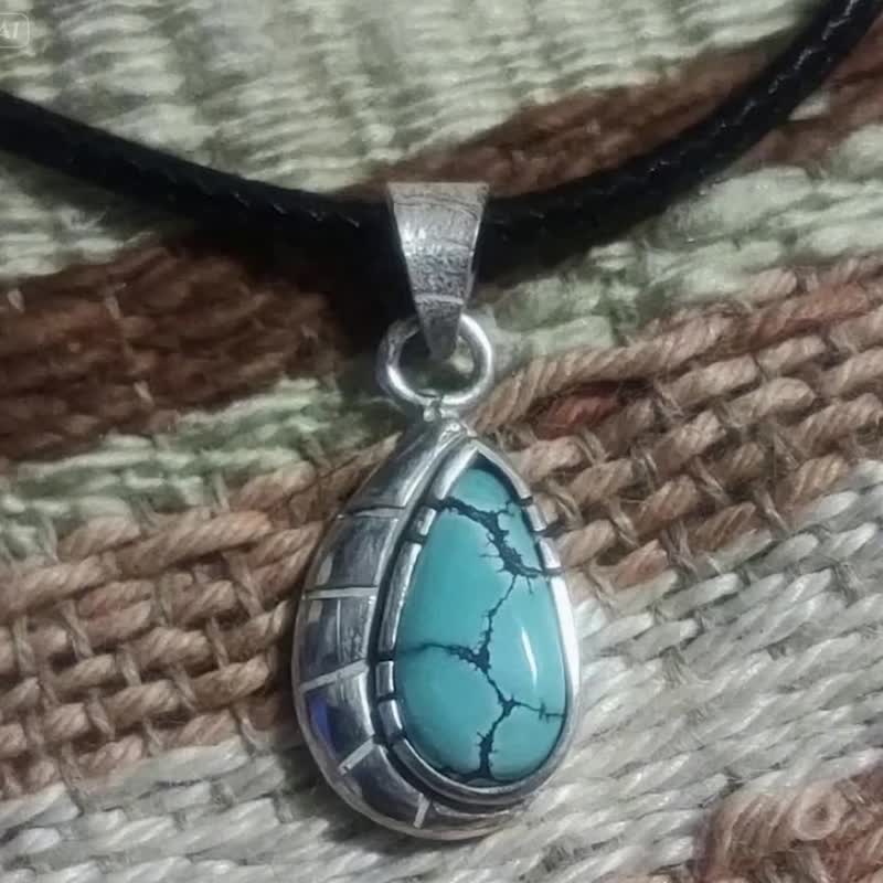 【Captain Flint手作銀飾】翠澈異語 綠松石純銀吊墜 台灣製 客製 - 項鍊 - 寶石 綠色