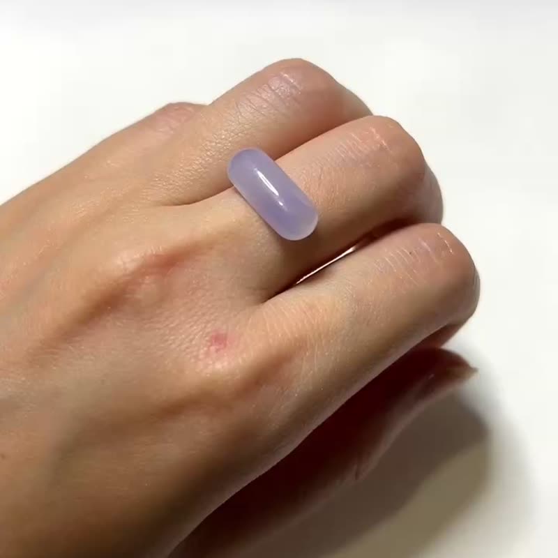 冰種 天然翡翠 緬甸 A玉 玉 裸石 • 紫羅蘭馬鞍裸石 - 其他 - 石頭 紫色