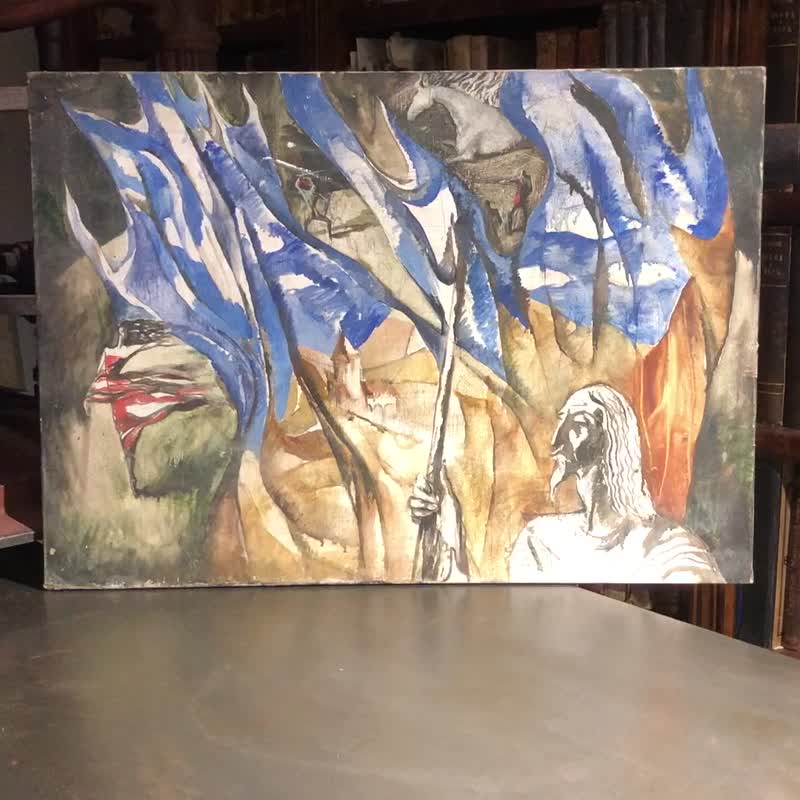 Don Quixote, Soviet Modernism, Oil painting on canvas, Original Art Work - 壁貼/牆壁裝飾 - 棉．麻 