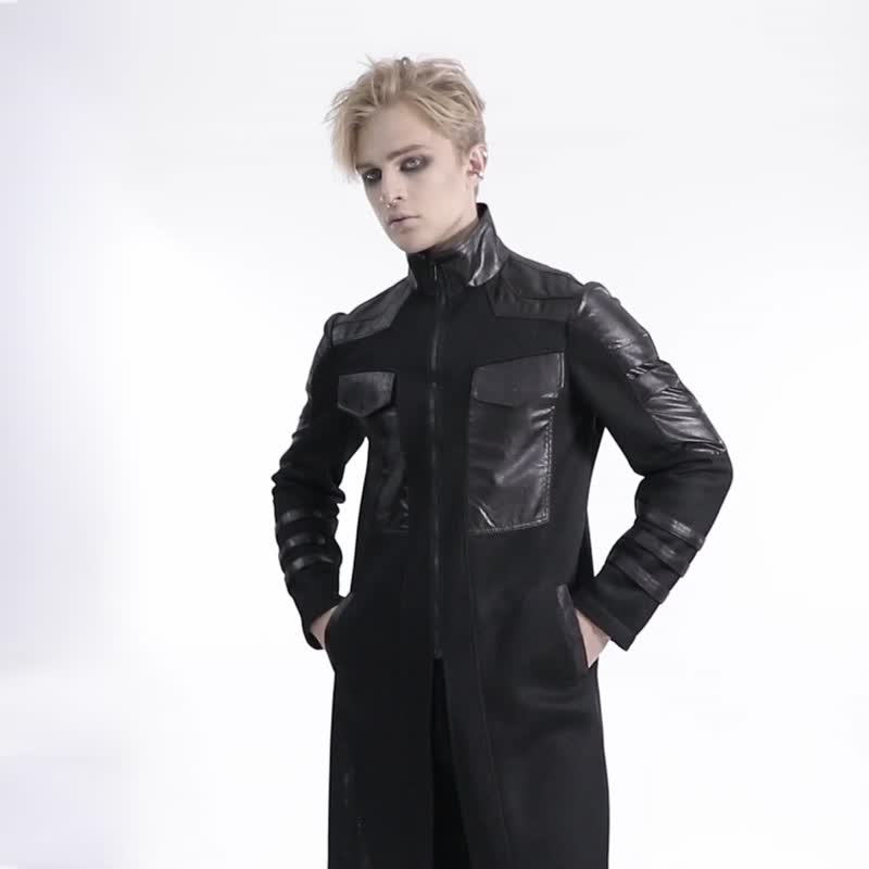 サイバーパンク真実部メンバー幾何学模様ロングコート