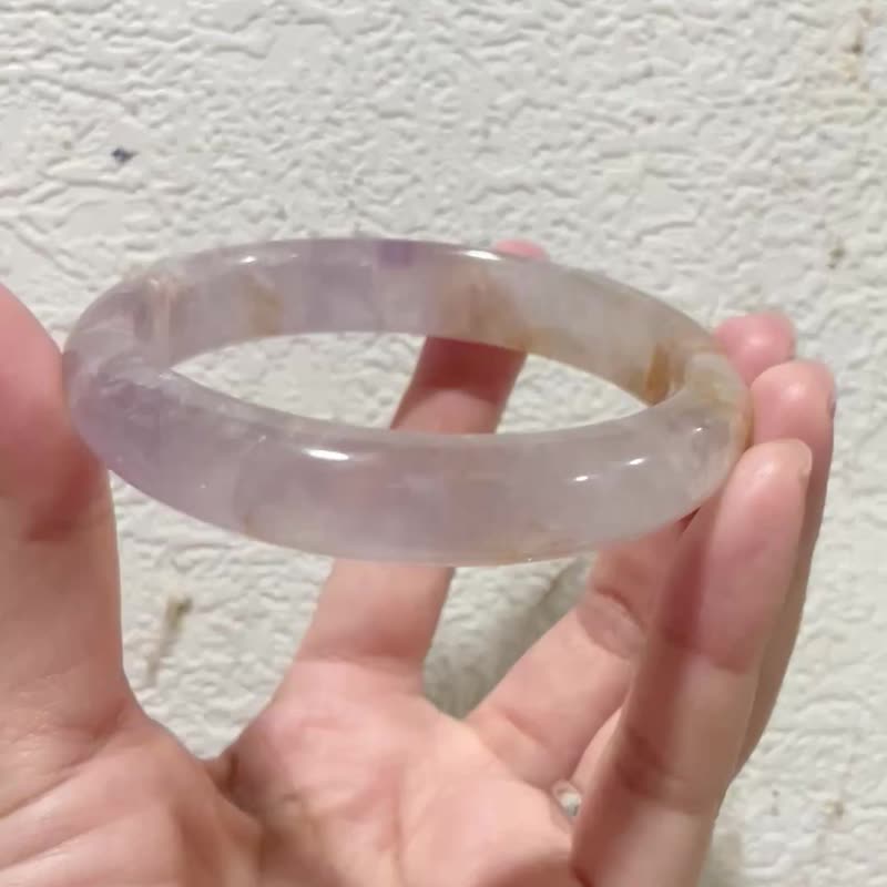 霧光花語  霽光入紫【薰衣草紫水晶膠花手鐲】紫雲生金/一物一拍 - 手鍊/手環 - 水晶 多色