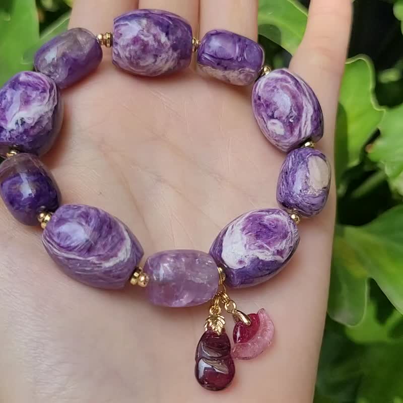 Natural Top Purple Dragon Crystal White Rose Pattern Jade Tourmaline ...