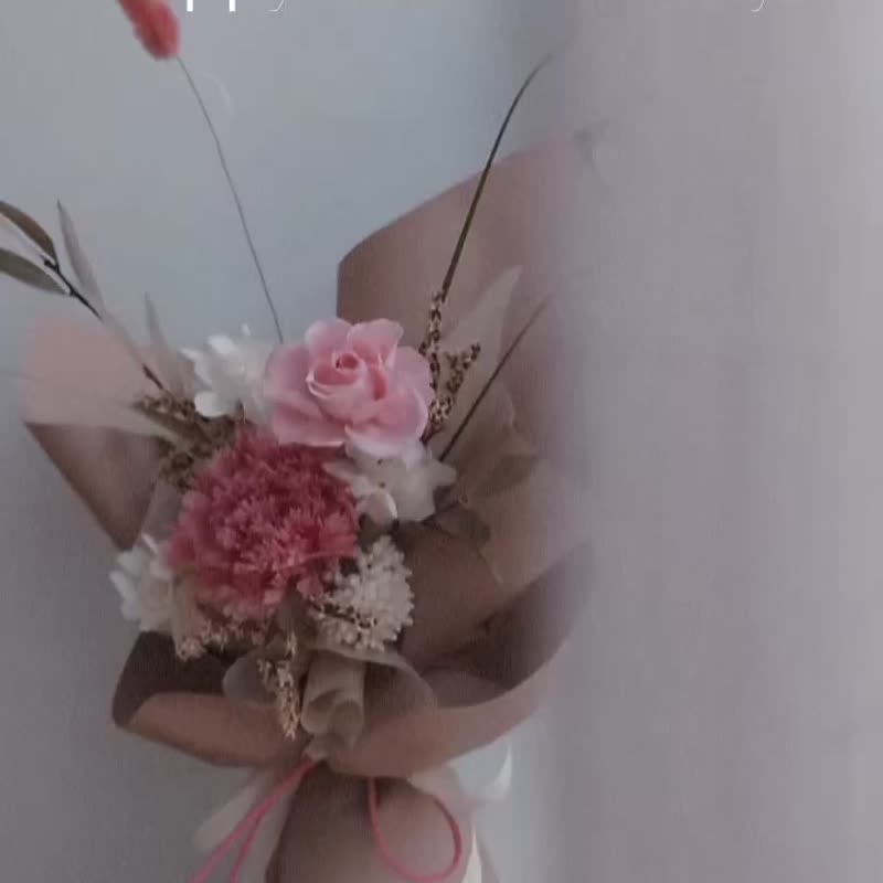 永生康乃馨精緻小花束 母親節禮物 花束 情人節七夕生日 - 擺飾/家飾品 - 植物．花 粉紅色