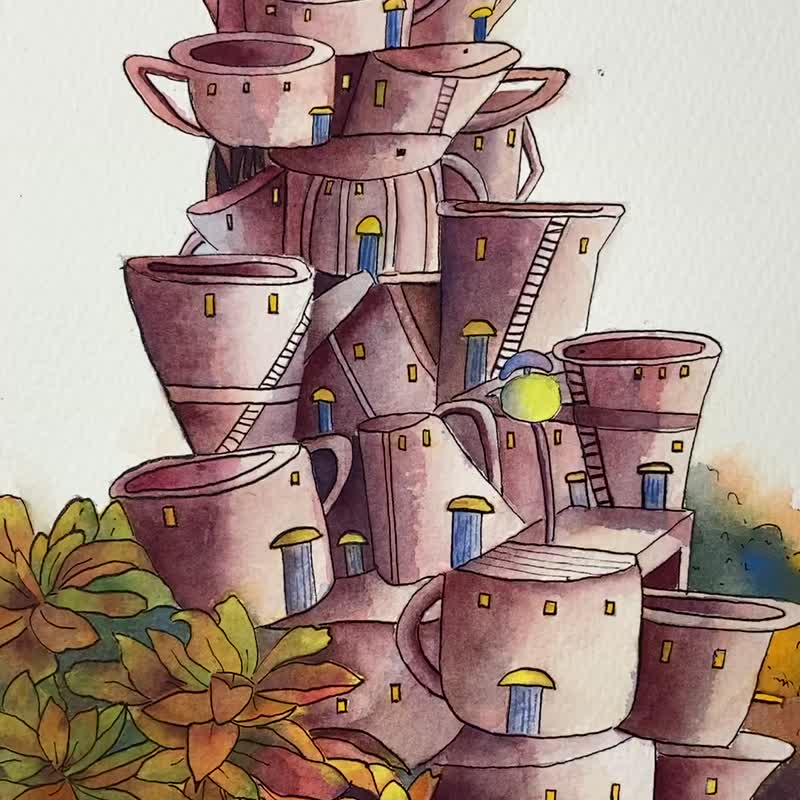cups castle - โปสเตอร์ - กระดาษ 