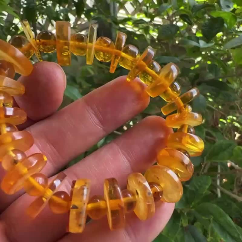 Baltic Amber 天然琥珀16.7克 波羅的海 金珀 手鍊 非二代琥珀 - 手鍊/手環 - 半寶石 黃色