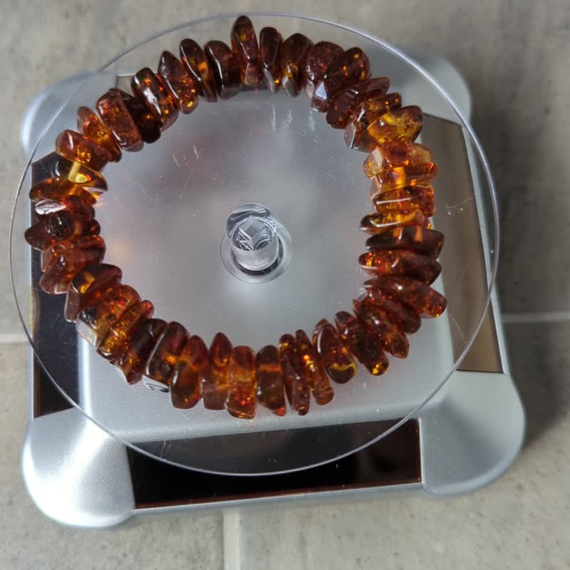 Natural amber gold sand amber shape bracelet [10mm] - Bracelets - Crystal Orange