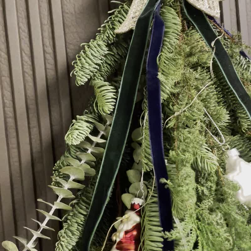 聖誕花束-中大型倒掛花束 - 乾燥花/永生花 - 植物．花 綠色