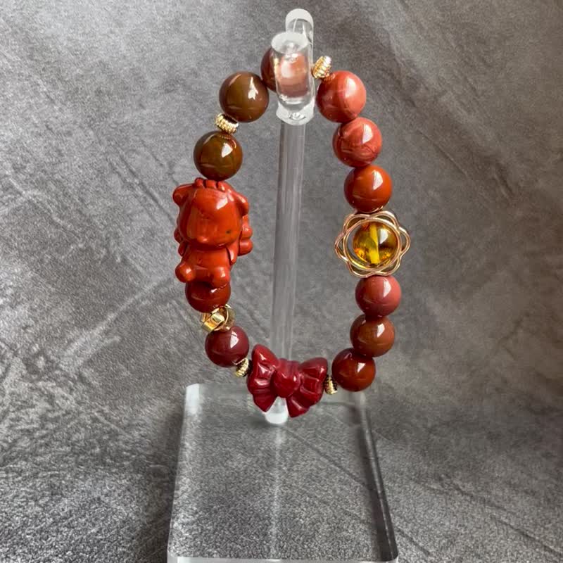 Alxa cute pet bracelet Alxa flower amber 14k gold accessories - Bracelets - Crystal 