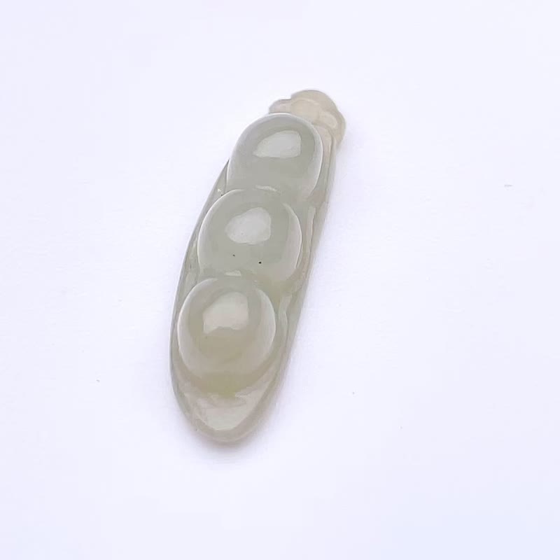 冰種翡翠福豆吊飾 | 天然緬甸玉翡翠A貨 | 送禮 - 吊飾/掛飾 - 玉石 橘色