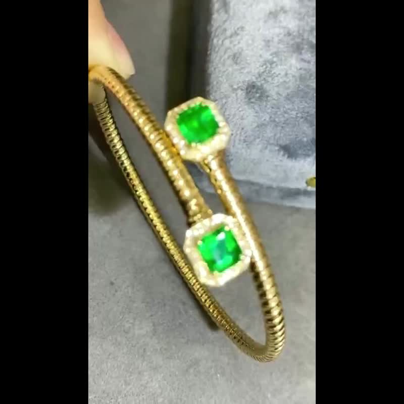 Emerald bracelet 1.66 carats - Bracelets - Gemstone 