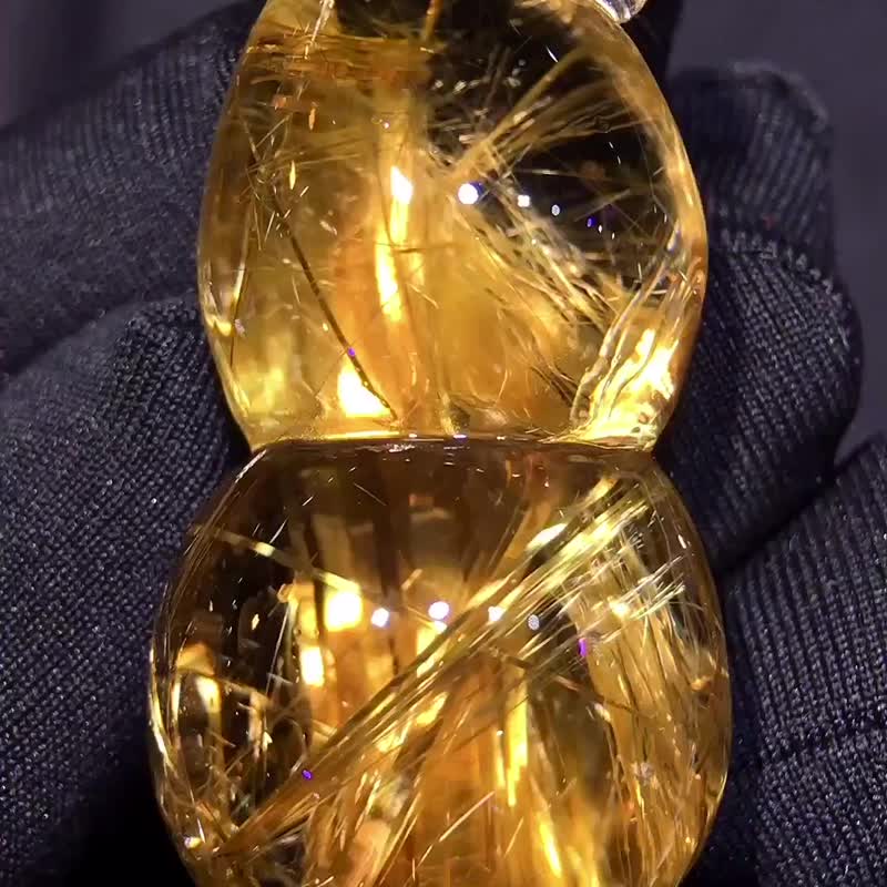 天然絕美鈦晶葫蘆吊墜 雕工精湛 晶體透徹 造型飽滿圓潤 - 手鍊/手環 - 水晶 