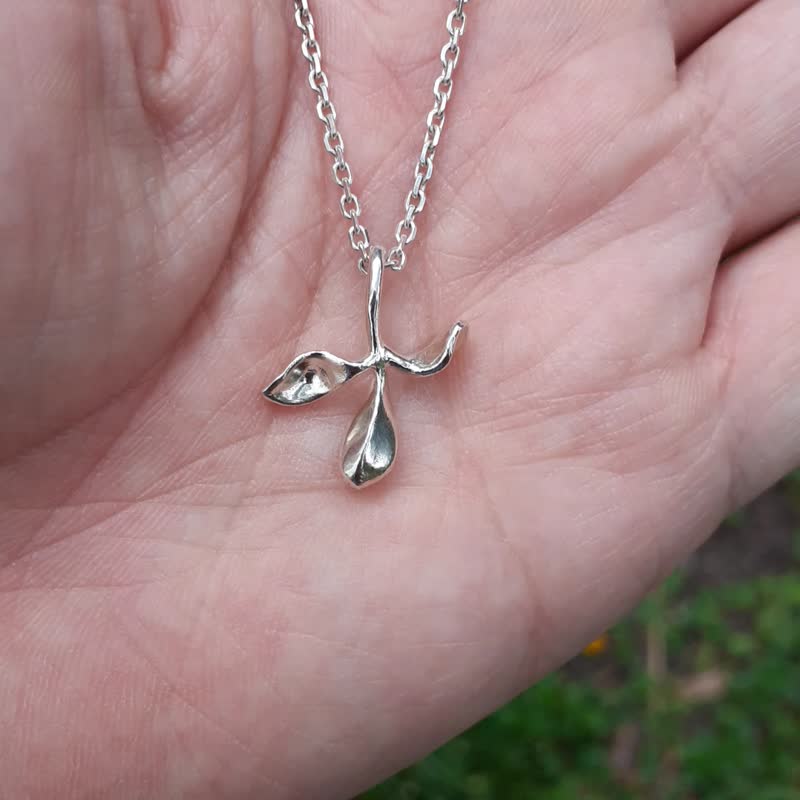 心靈系列--三葉舞純銀吊飾 - 項鍊 - 純銀 銀色