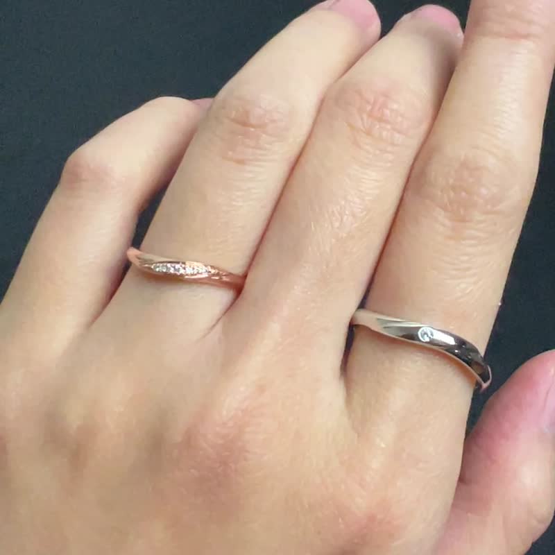 Someone • 18K gold • Gold Vermeil •  COUPLE RING, WEDDING RING - แหวนคู่ - เงินแท้ สีเงิน