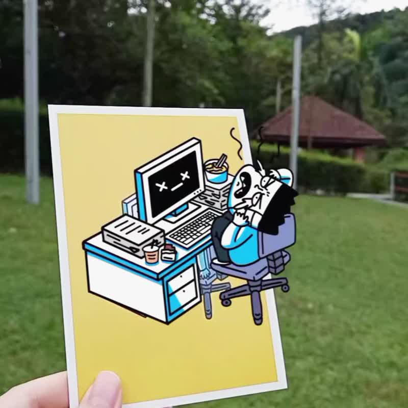 Lazy To Work | 明信片 A6 - 卡片/明信片 - 紙 