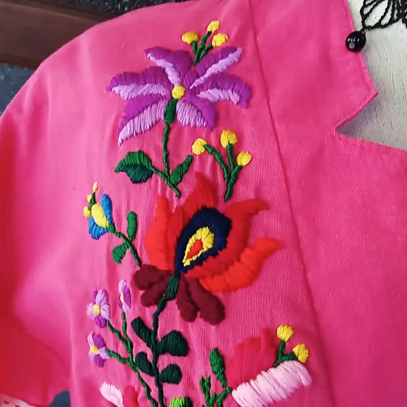Embroidered shirt, cotton/linen blend - 女裝 上衣 - 棉．麻 