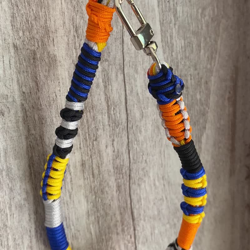 Multi-color woven mobile phone lanyard double hook single hook woven key ring - Lanyards & Straps - Polyester Multicolor