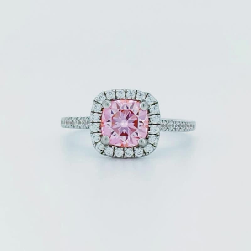 莫桑石 莫桑鑽 1-3克拉粉紅公主女鑽戒 台北門市 客製化訂製白金 - 戒指 - 其他材質 