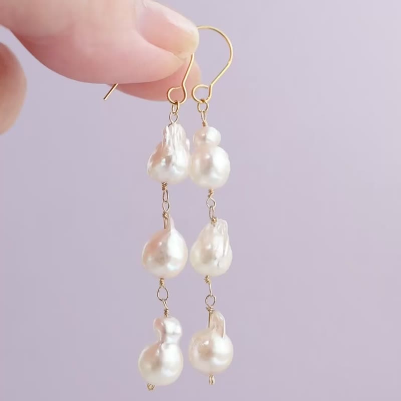 Akoya pearls, pearls, earrings , Clip-On charms - ต่างหู - หิน ขาว