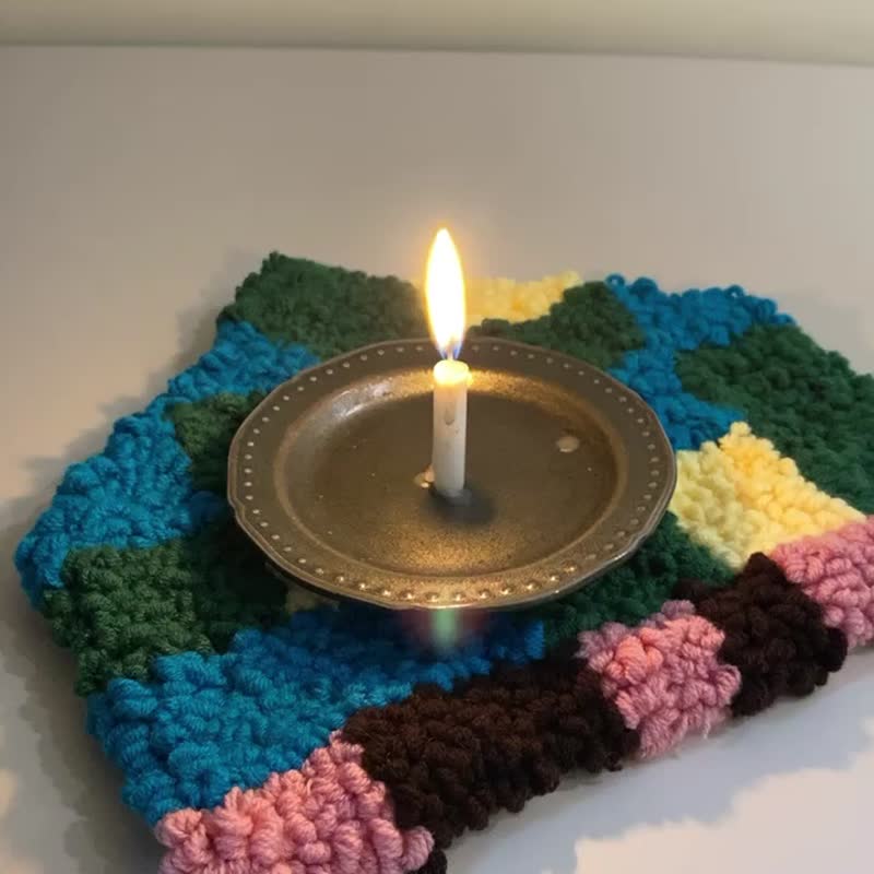 PLACE LIKE HOME small blanket home decoration fur cushion singing bowl meditation custom pre-order - ของวางตกแต่ง - งานปัก 