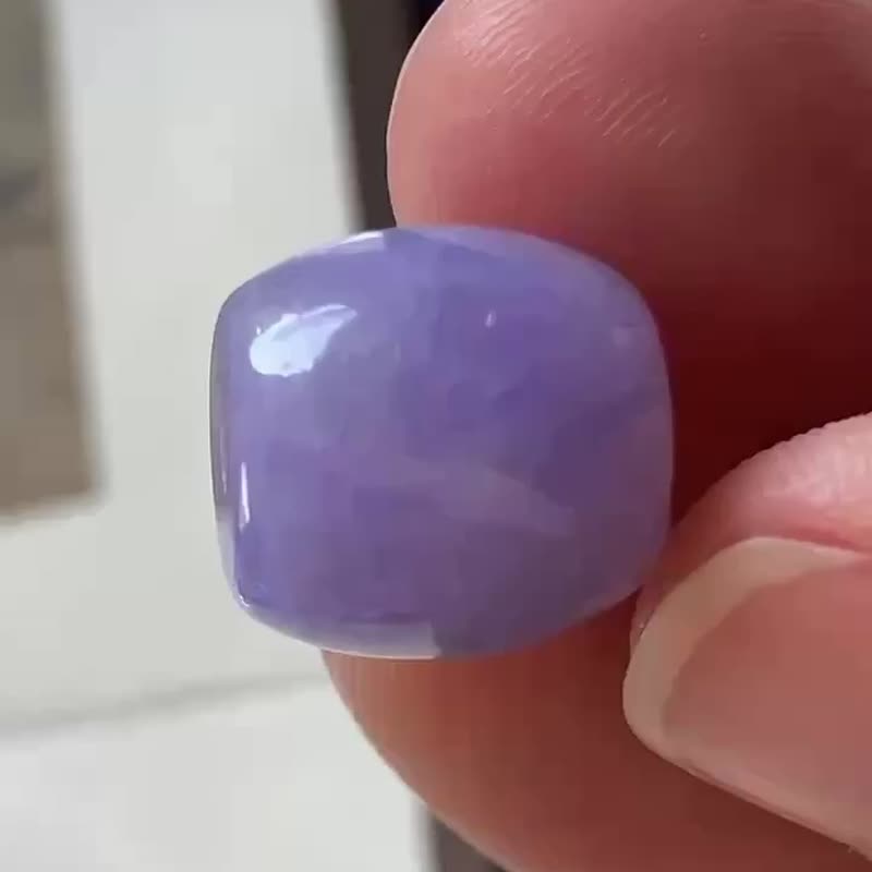 冰種翡翠天然翡翠A玉吊墜頸鏈 • 糯冰種濃紫翡翠路路通 - 項鍊 - 玉石 紫色