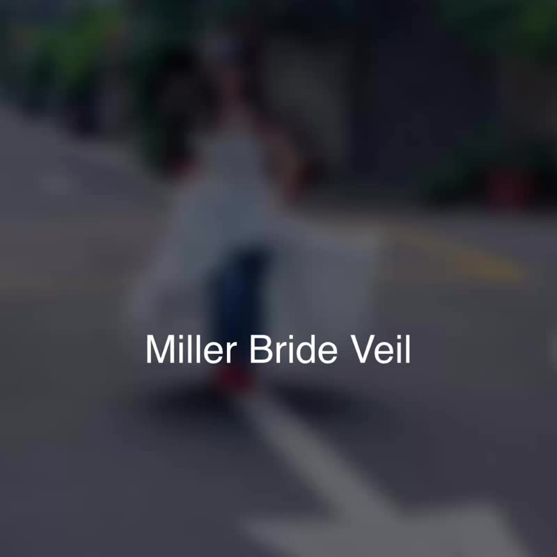 Miller 米樂-睫毛蕾絲/雙層中長款頭紗 - 髮夾/鯊魚夾 - 聚酯纖維 白色