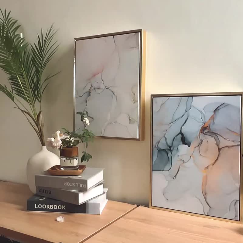 交匯 - 療癒大理石紋抽象畫/臥室掛畫/入厝禮/新年佈置/居家設計 - 海報/掛畫/掛布 - 其他材質 多色