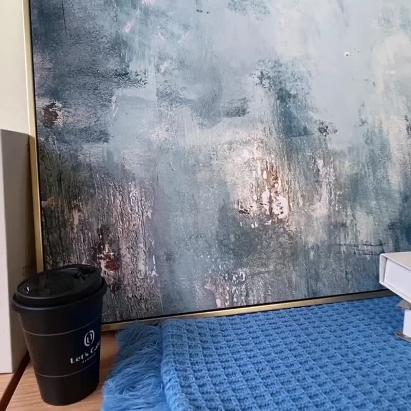 之間•In between-現代輕奢銀灰抽象畫/油畫複製畫/玄關/客廳掛畫 - 海報/掛畫/掛布 - 其他材質 銀色