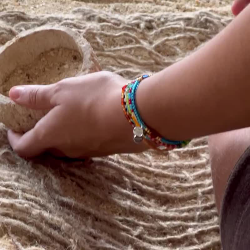 小眾油畫水綵女士手鏈套組 - 手鍊/手環 - 石頭 