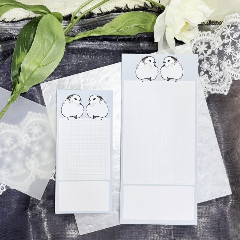 8.5x19cm銀喉長尾山雀便條紙不黏可撕50張 - 便條紙/便利貼 - 紙 多色