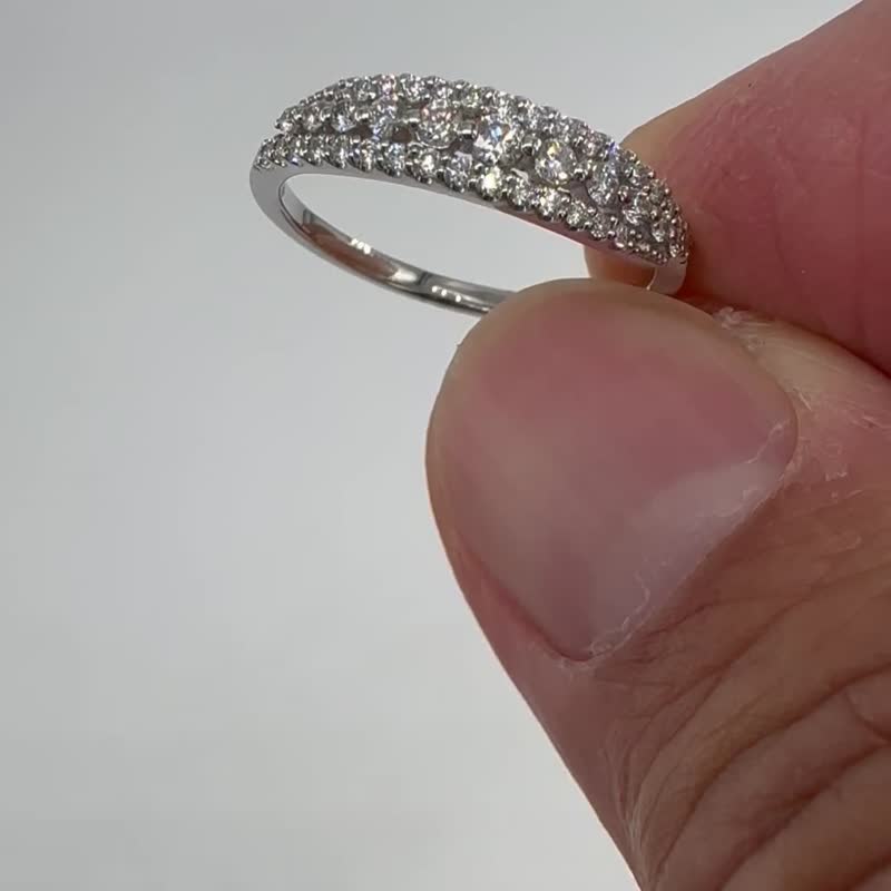 Little Manxing Platinum Natural Diamond Ring - แหวนทั่วไป - เครื่องประดับ 