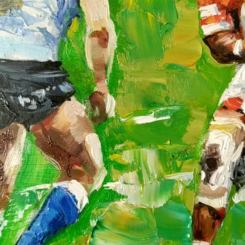 Rugby 橄榄球绘画 American Football 油畫原作 Original Painting Oil Artwork Small Wall Art - 海報/掛畫/掛布 - 木頭 多色