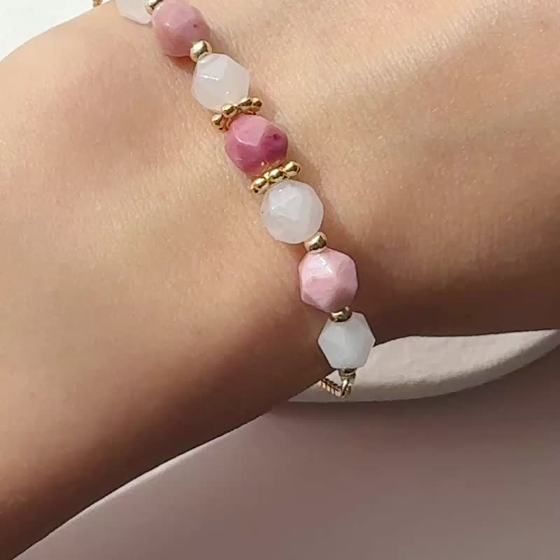 柔光之願 | 粉晶・薔薇輝石手鏈 | 女性健康・助孕守護・愛與祝福 - 手鍊/手環 - 水晶 粉紅色