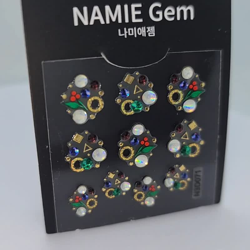 【聖誕節】【專業用】NAMIE Gem 美甲裝飾藝術貼紙 3D 071 - 指甲油/指甲貼 - 樹脂 金色