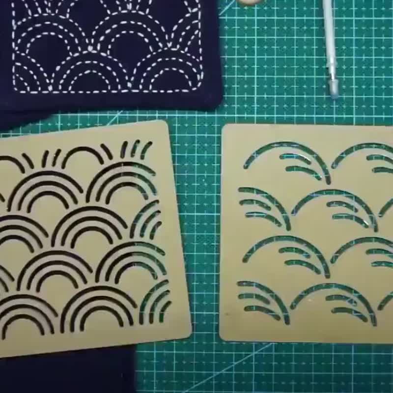 アクリル刺し子ステンシル - 小さなドット刺し子刺繍パターン