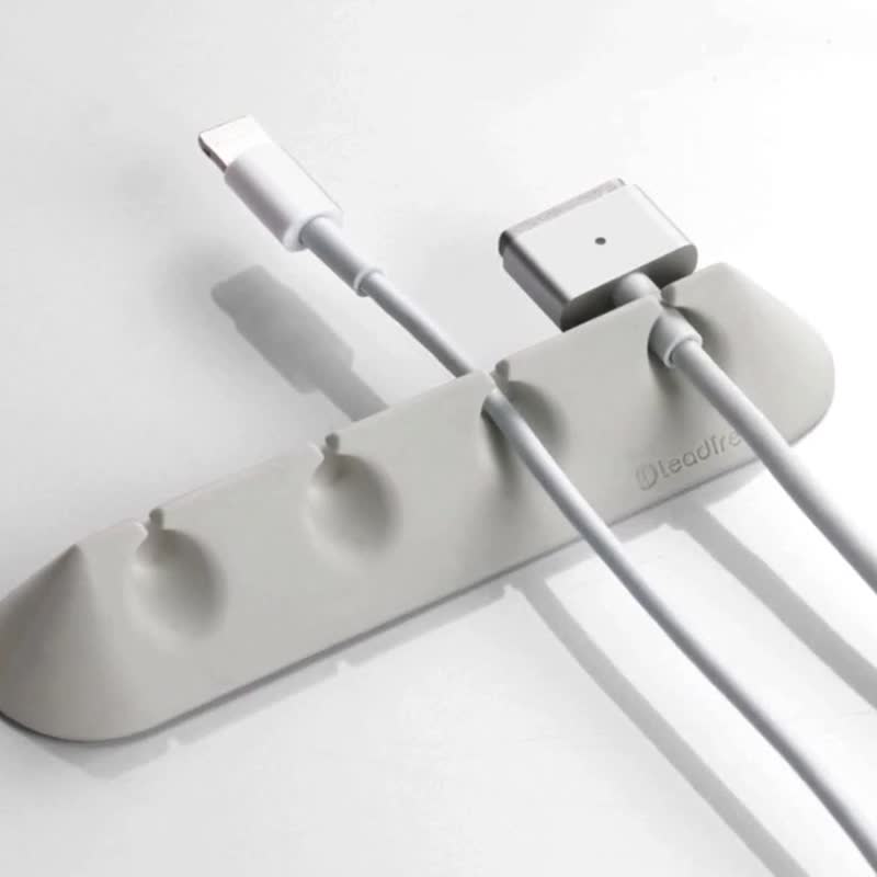 【LT】彈性收線器 T版 集線器 2個1入 - 捲線器/電線收納 - 矽膠 灰色