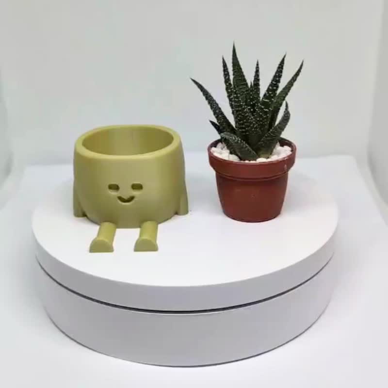 【療癒打印所】【水泥灰一般盆】可愛療癒花盆 小盆栽 多肉花盆 - 盆栽/植栽 - 塑膠 