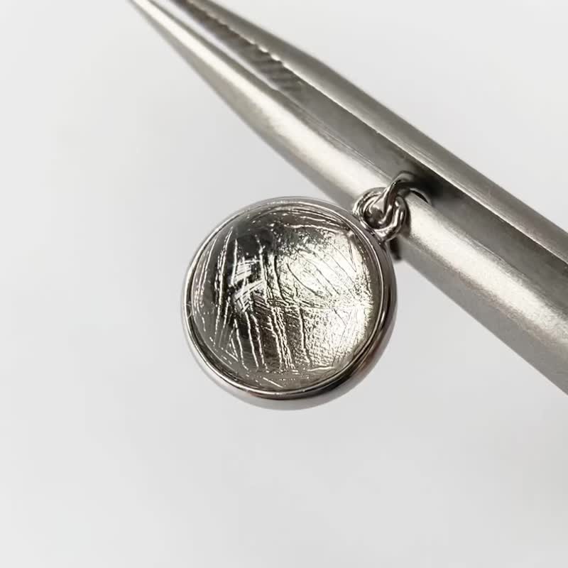 2件85折 | 瑞典天鐵純銀項鍊 (10mm雙面 鎳鐵隕石) - 項鍊 - 純銀 