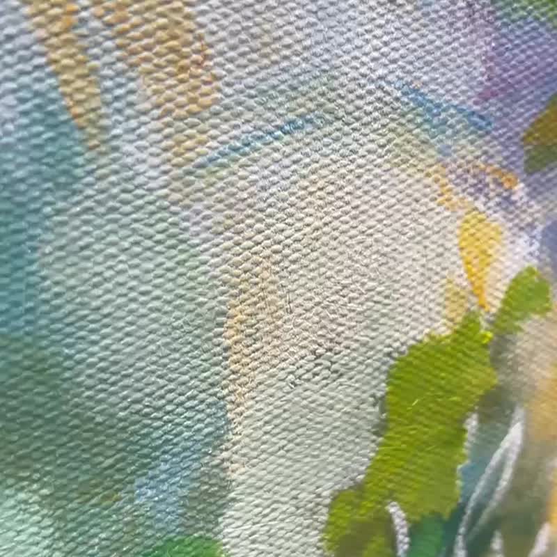 夏の花手描き油絵/抽象画/オリジナルグッズ/装飾画/掛け絵